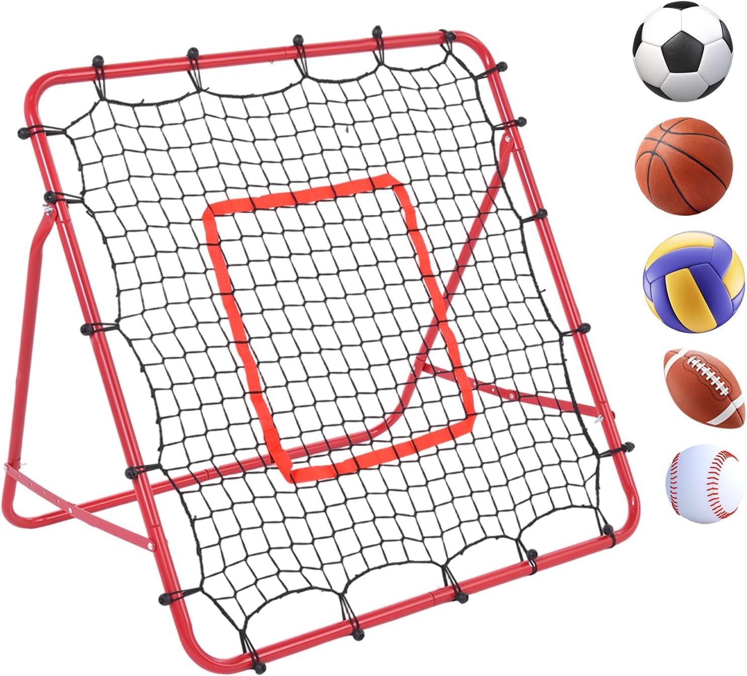 Baseball Rebounder Pitch Back Net | Adjustable Angles for Grounders, Line Drives & Fly Balls | Foldable Training Net for Baseball, Softball & Soccer Reaction Practice