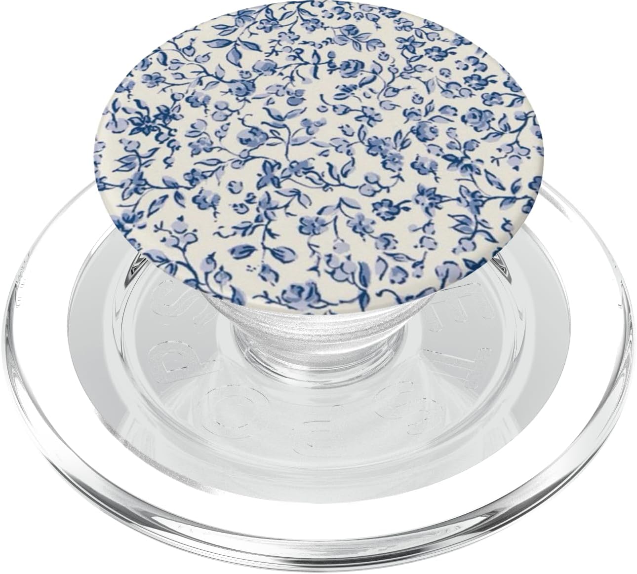 Blue Floral Pattern Flower PopSockets PopGrip for MagSafe