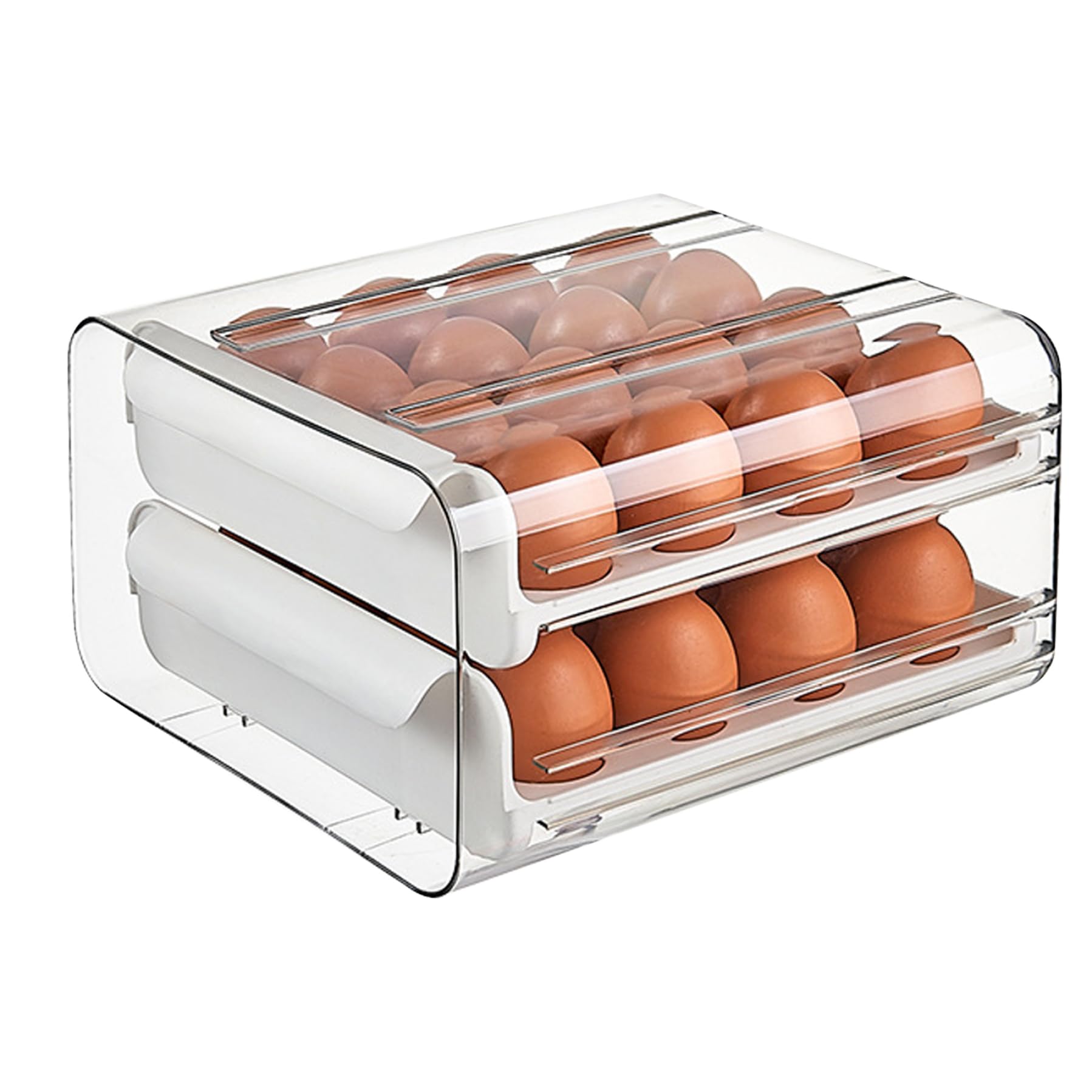 Boîte de stockage œufs frigo transparente 32 œufs en plastique rigide
