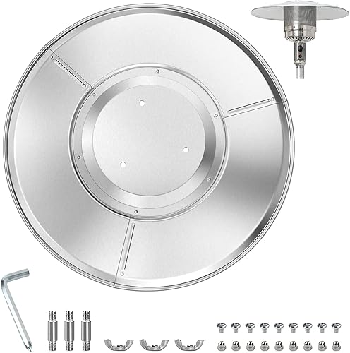 Miniatura 1 de Protector reflector de calentador de patio para exteriores, protector reflectante de calor de propano para calentadores al aire libre, parte de