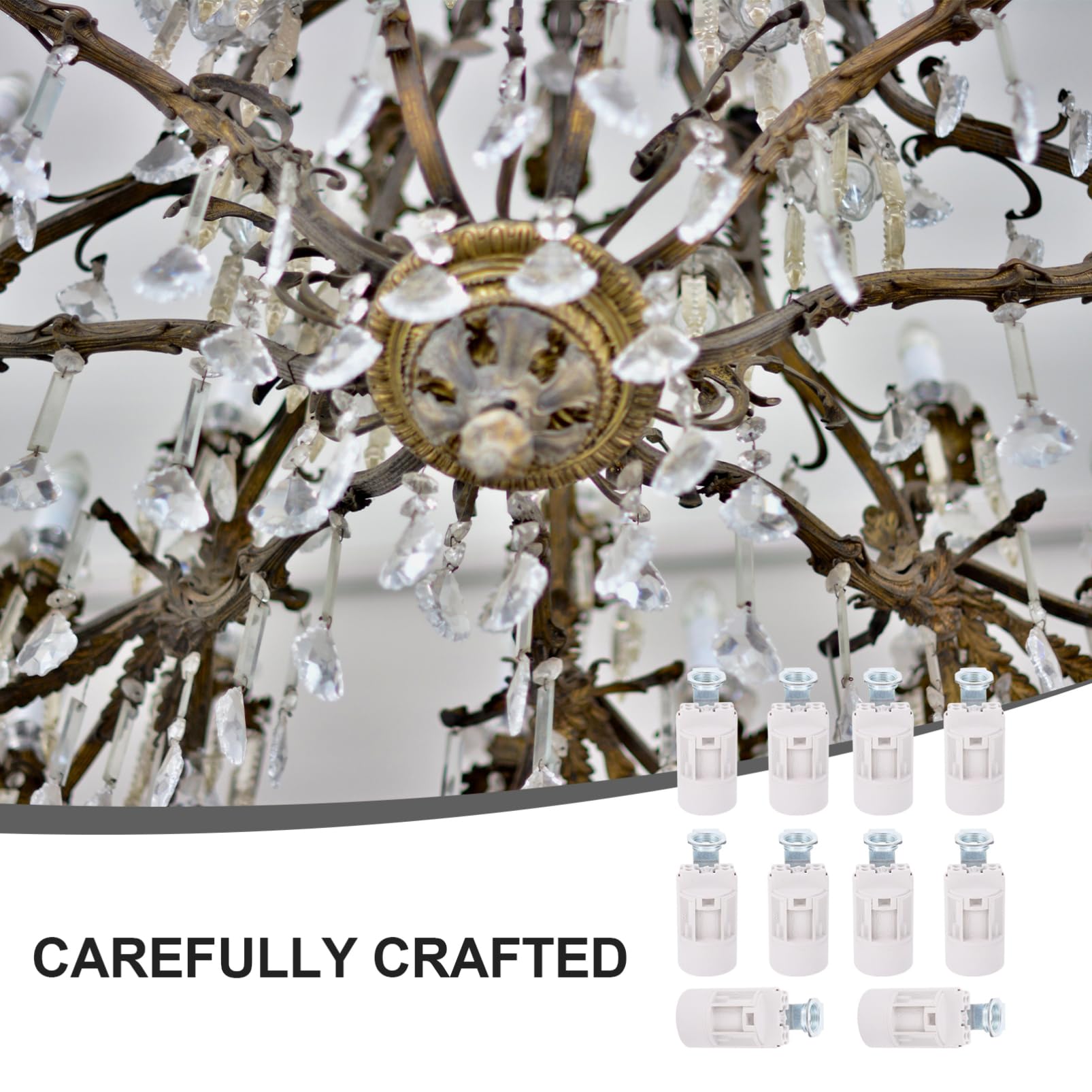 KALLORY 10pcs Candle Light Base Durable Bulb Holder Burning Crystal Lampholder for Safe Lighting Height for Home Decor and Fixtures
