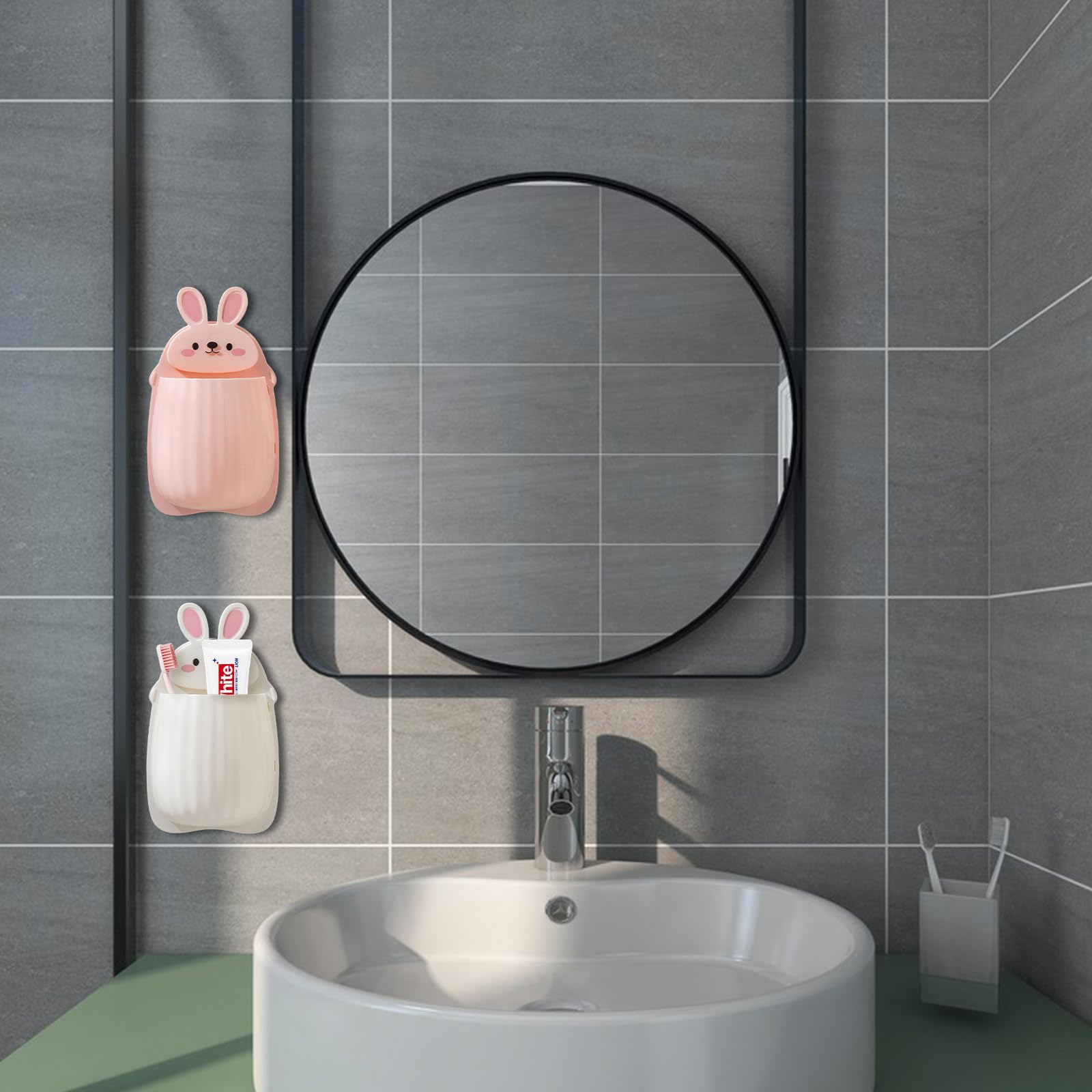 Dubbele Tandenborstelhouder, Beker Met 2 Kopjes Badkameraccessoires Wandmontage Douche Opberger Badkameraccessoiresets, Goud
