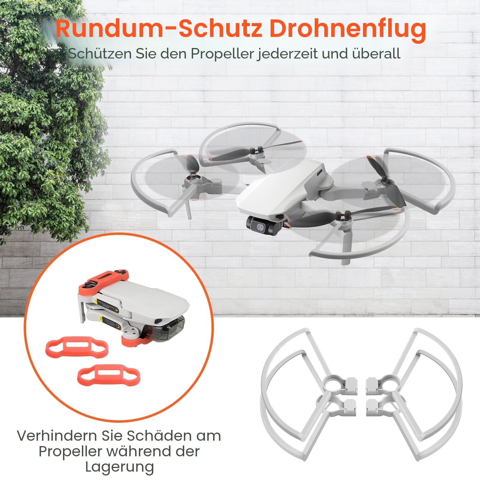 Propeller für DJI Mini 4K/2/SE/2 SE Drohnen Propellerschutz Landegestell Propellerhalterschutz Gimbal Abdeckung Insgesamt 24 Stück Zubehoer für DJI Mini 4K 2 SE Drohnen Zubehör Set