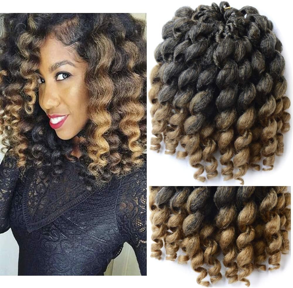 5 packs 2X Ringlet Wand Curl 22 Strands Jumpy Wand Curly Crochet Hair 8 Inch African Collection Jamaican Bounce Crochet Hair T1B /27