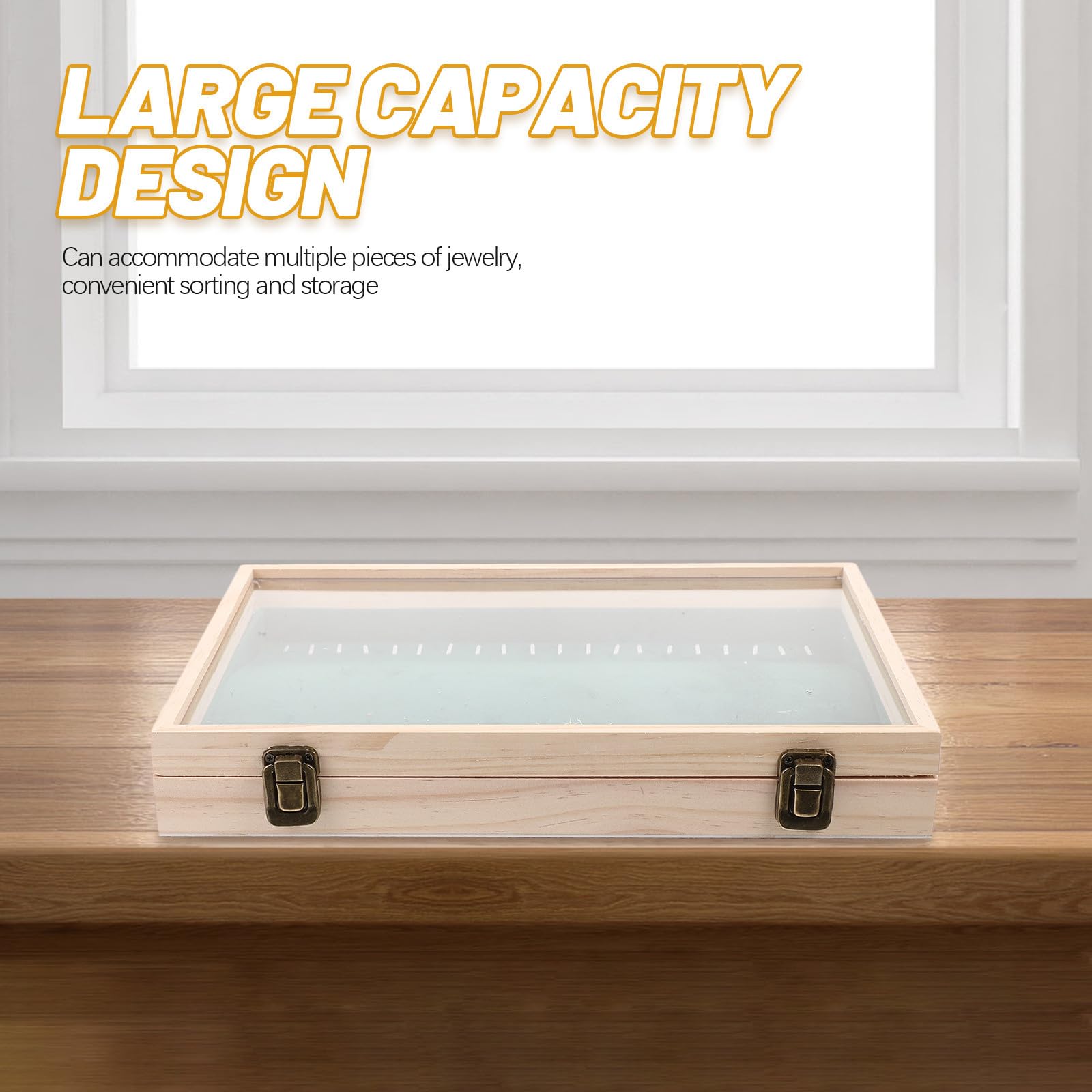 Caja Organizadora de Joyas Portátil de Madera y Tela para Anillos y Pulseras Diseño Delicado Adecuado para Viajes y Almacenamiento Seguro