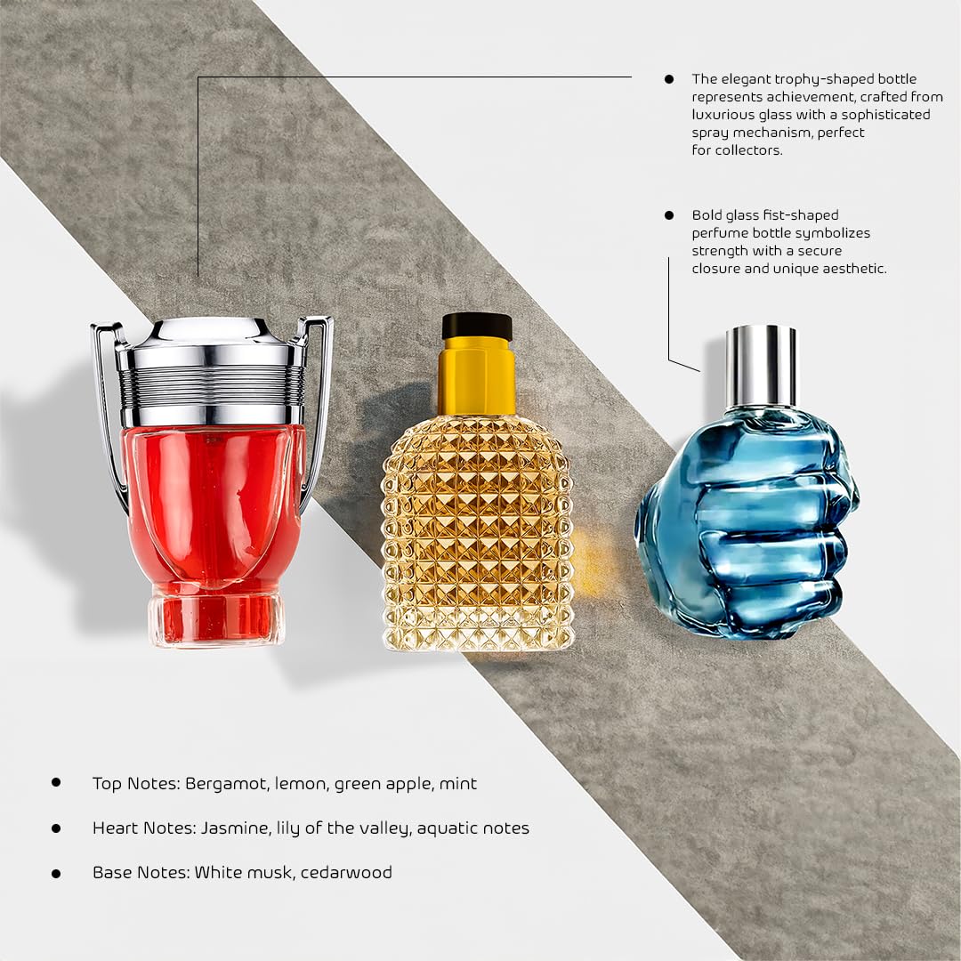 PERFUMERSCLUB | Premium Gift Set For Men & Women | Set Of 3 | Longlasting Parfum | Specially Currated | Unlock Series | Valentine's Gift Set | Van Gogh - 30ML Michelangelo - 20ML and DA Vinci - 25ML 1
