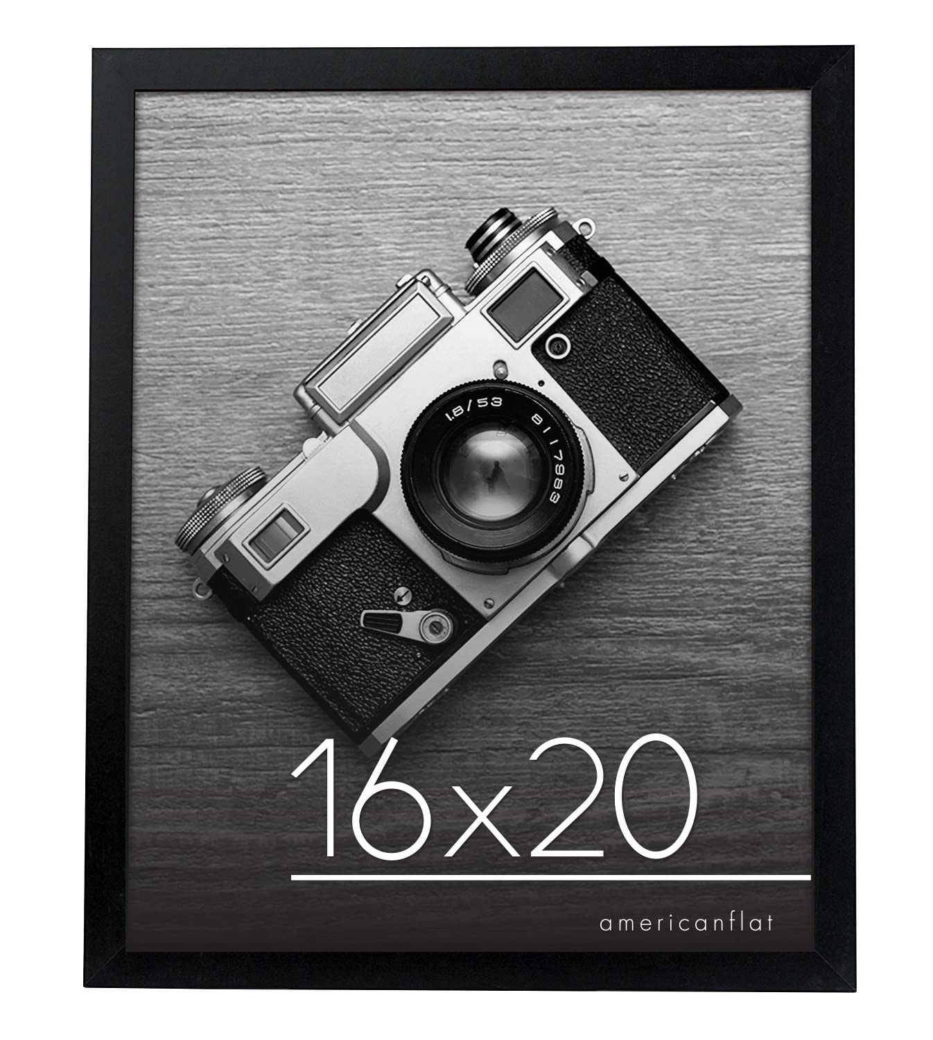 Americanflat 16x20 Poster Frame in Black - Composite Wood with Polished Plexiglass - Horizontal and Vertical Formats for Wall with Included Hanging Hardware