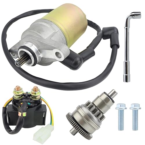 Motor de arranque, accionamiento y relé de solenoide apto para GY6 47cc 49cc 50cc 60cc 80cc 100cc Scooter 139QMB/QMA ciclomotor ATV Go Karts Taotao