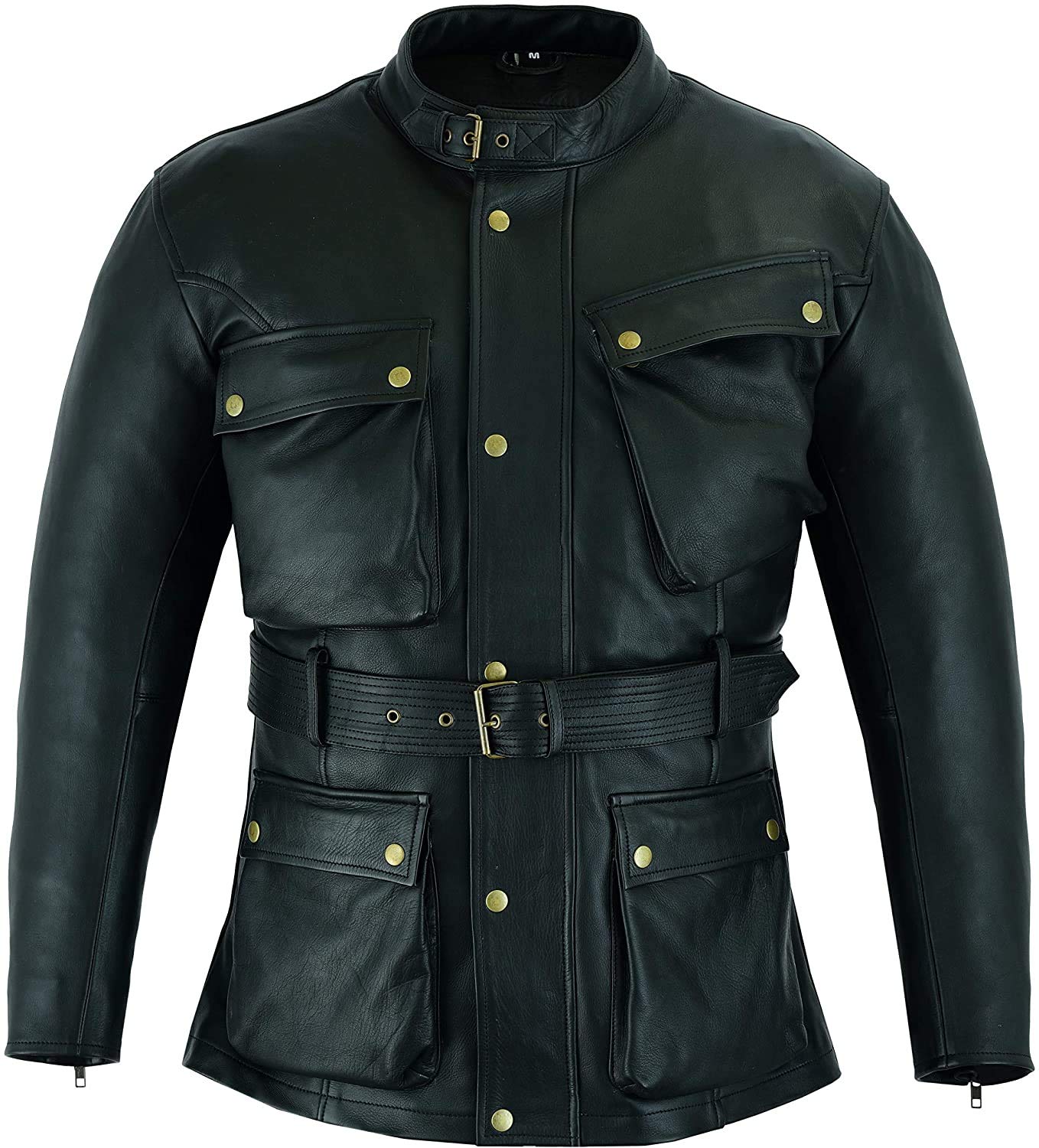 Mens Motorcycle Jacket,Warrior Premium CE Armour Genuine Nappa Cowhide Leather Bikers Jacket For Riding Touring (XXL)