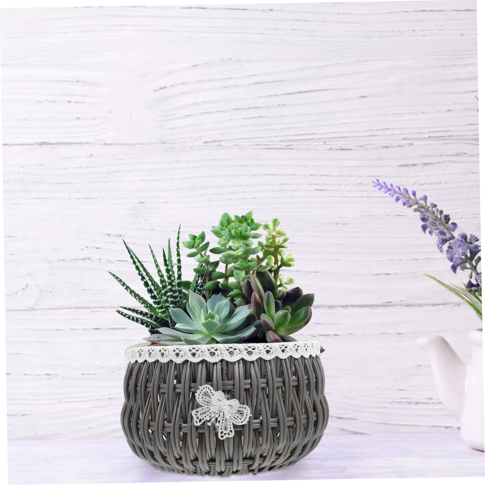 BESPORTBLE 3stücke Rustikaler Geflochtener Pflanzenkorb Für Blumenarrangements Dekorativer Blumentopf Rattan Für Sukkulenten Und Cacteen Perfekter Wohnaccessoire Für Stil