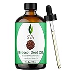SVA Broccoli Seed Oil - 4 Fl Oz - 100% Natural Cold Pressed Broccoli Oil - for Face, Skin Care, Hair Care, Scalp Massage & Body Massage - Carrier Oil with Dropper