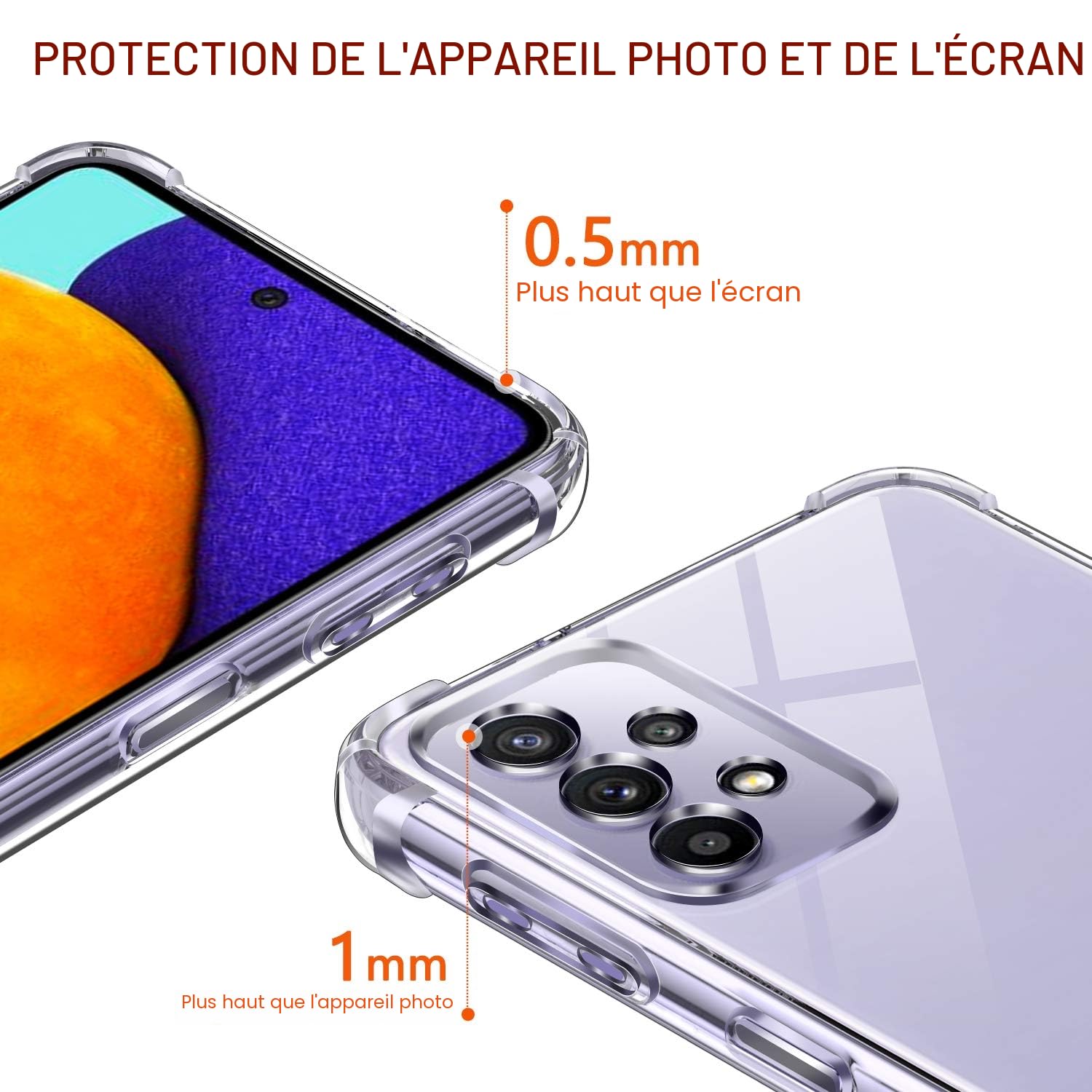 ivoler Coque pour Samsung Galaxy A52 4G / A52 5G / A52s 5G, Ultra Transparent Étui de Protection en Silicone Antichoc avec Coins Renforcés, Clair Mince Souple TPU Bumper Housse