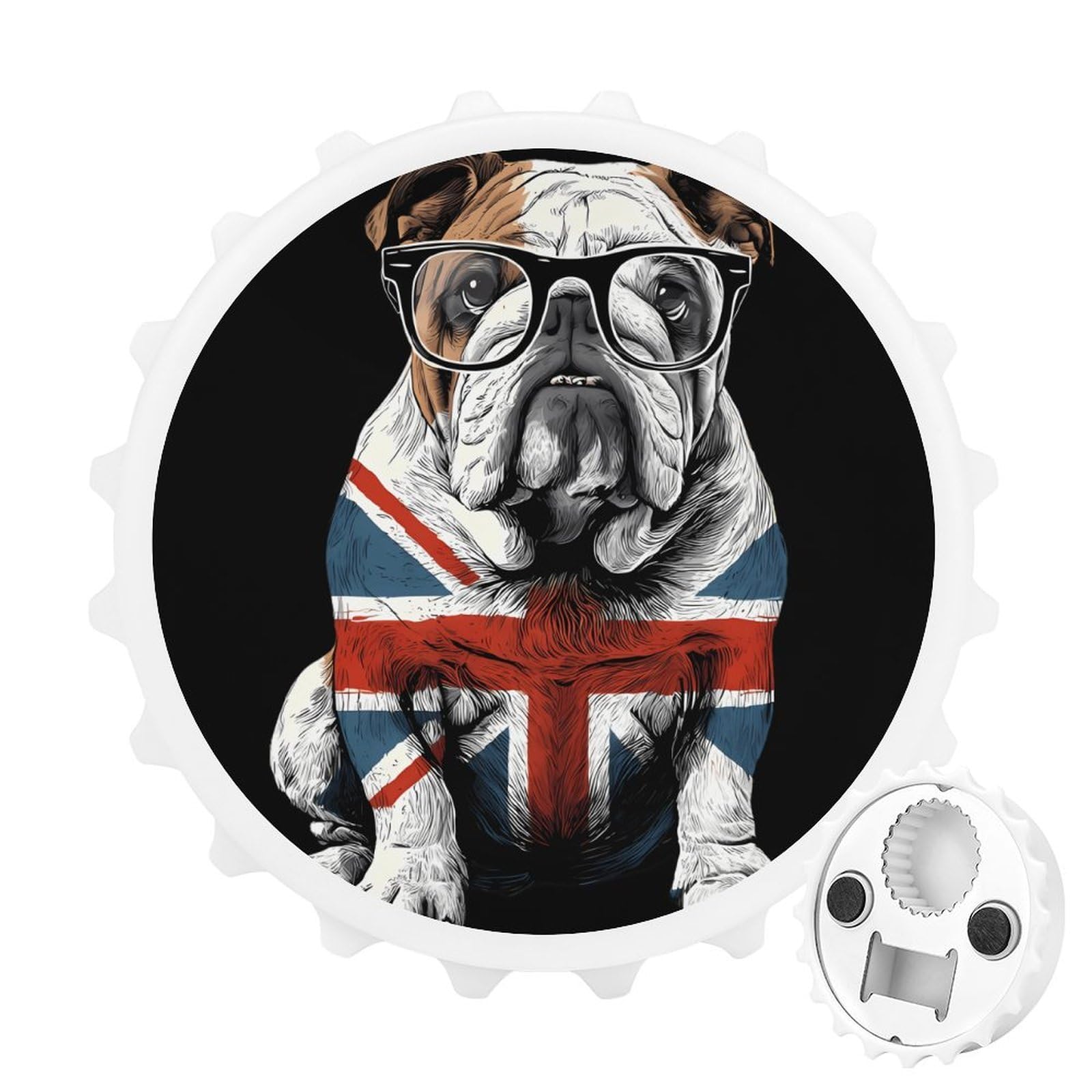 Bull Dog English Flag Magnetic Bottle Opener Refrigerator Magnet Fridge Magnets Kitchen Supplies