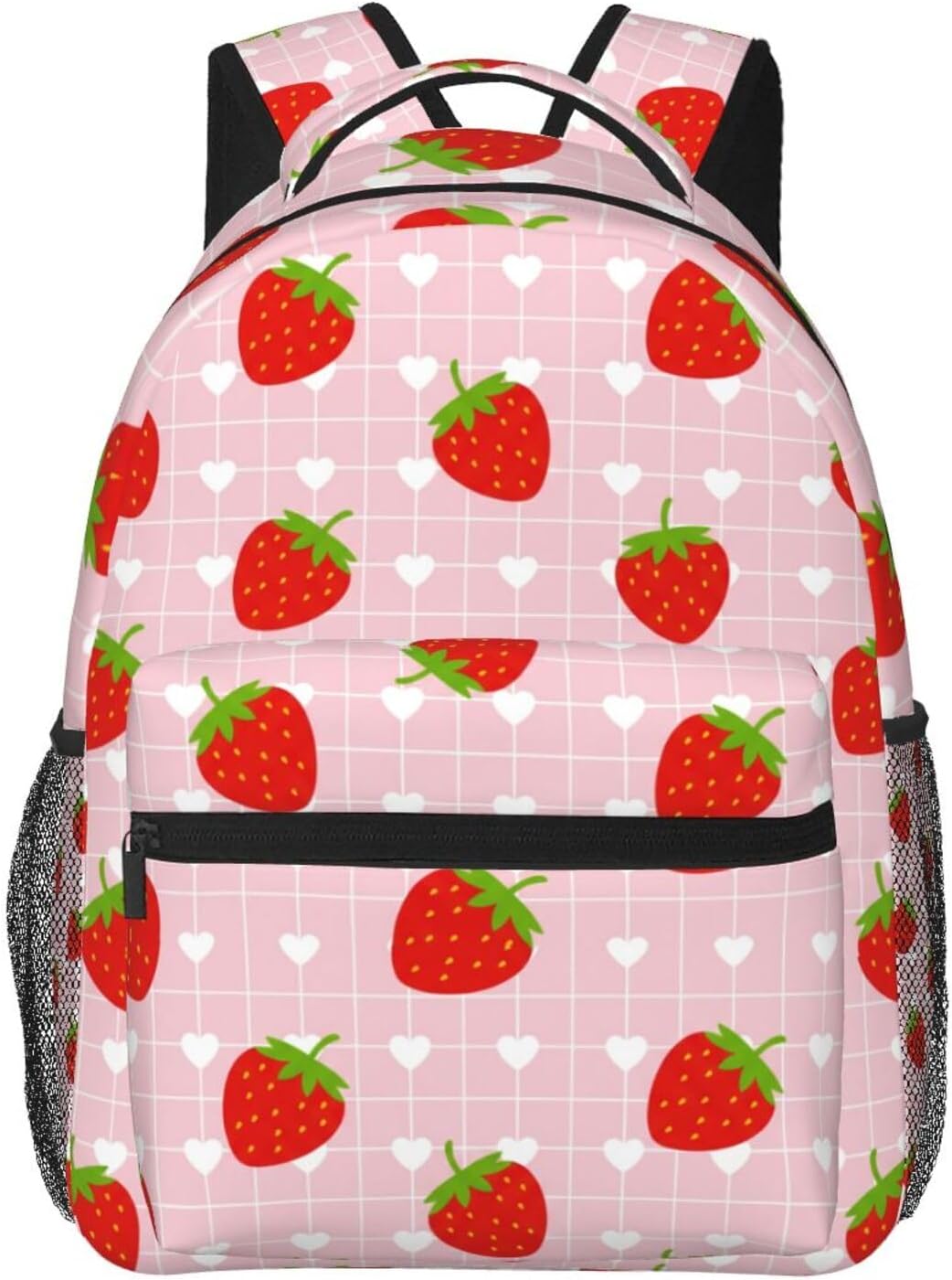 Cute Strawberry Backpack for Men Women,Casual Travel Hiking Camping Backpacks Lightweight Bookbag