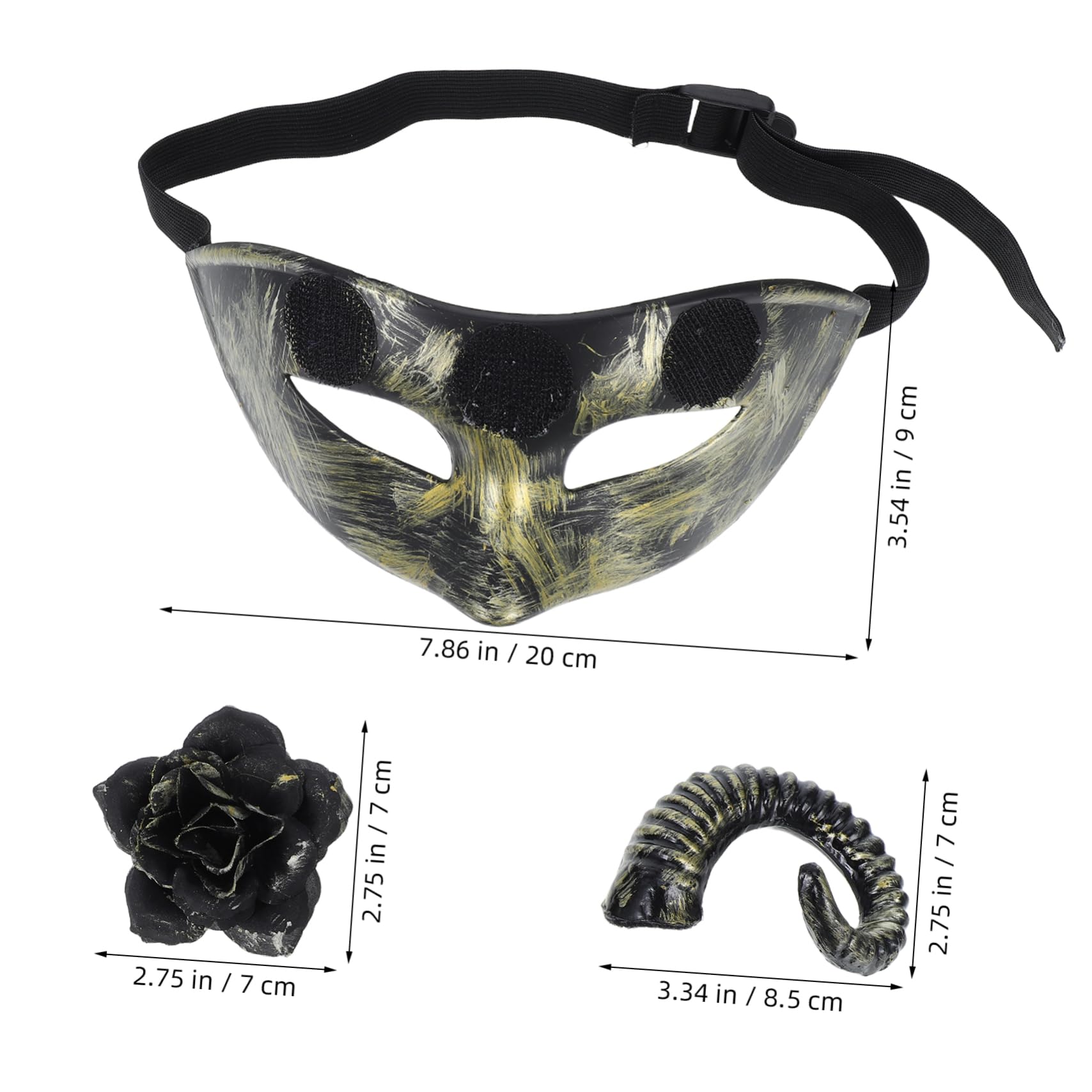 Detachable Goat Horns Unique Design for Halloween Masquerade and Costume Parties Scary Accessory for Men