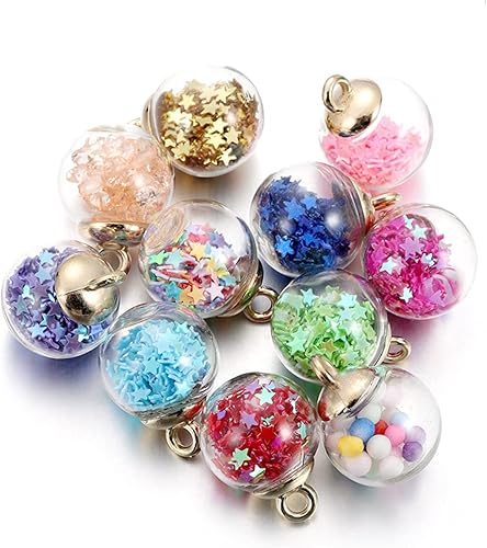 10 unidslote 0.630in cristal transparente bola encantos estrella lentejuelas colgantes para DIY pendientes collar joyería fabricación accesorios