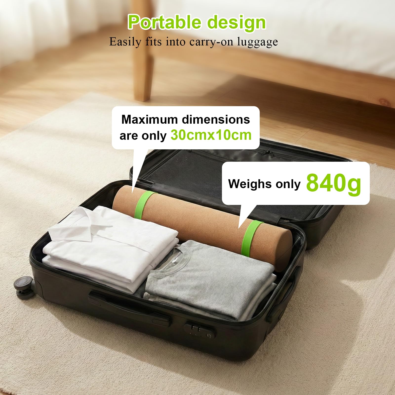 4 in 1 Kork Balance Board Set - Fußstärker & Knöchelstabilitätstrainer mit Roller, Massageball & Zehenbänder - Sturzprävention Kompaktes Wackelbrett für Heimphysio, Büro & Senioren