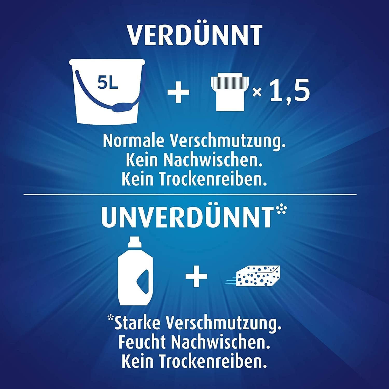 Der General Universal & Sensitive Allzweckreiniger - Vorratspaket bestehend aus 16 Artikeln - Bergfrühling & Aloe Vera - Universalreiniger für hygienische Sauberkeit - je 8 x 750 ml