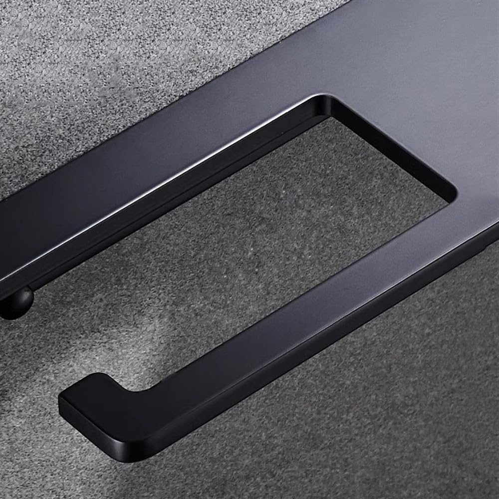 Półki łazienkowe Uchwyt na papier toaletowy z półką, pogrubione aluminiowe śruby, montaż ścienny, uchwyt, czarny Przechowywanie w łazience(Gun Gray)