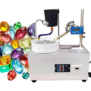 180 W Gemstone Faceting Machine Jewellery Polisher with Mechanical Handle & Digital Display 2800 rpm Stone Lapidary Grinder Angle Polisher for Jade Jewellery