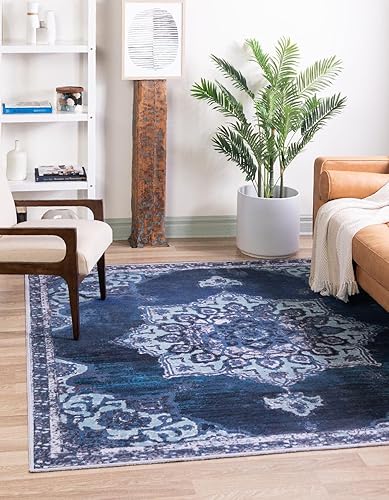 Miniatura 1 de Unique Loom Renaissance Collection - Alfombra de área Roma (10 pies 6 pulgadas, cuadrada, azul marinonegro)