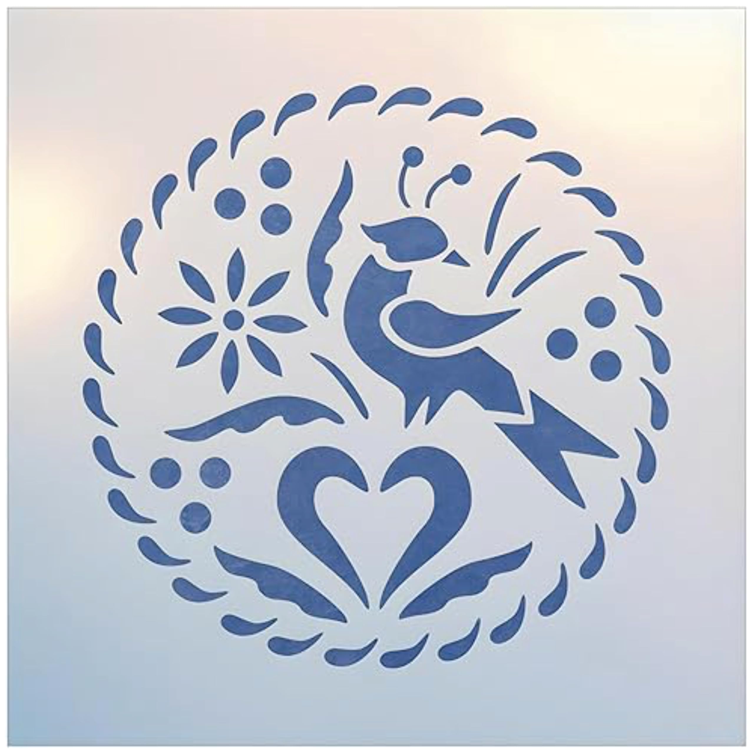 Distelfink Bird Stencil - 7.8" x 7.8" Colonial Folk Art Stencil for DIY Signs, Rustic Country Decor, Reusable Sturdy Mylar Template for Crafts, Painting, and Home Decor - The Artful Stencil