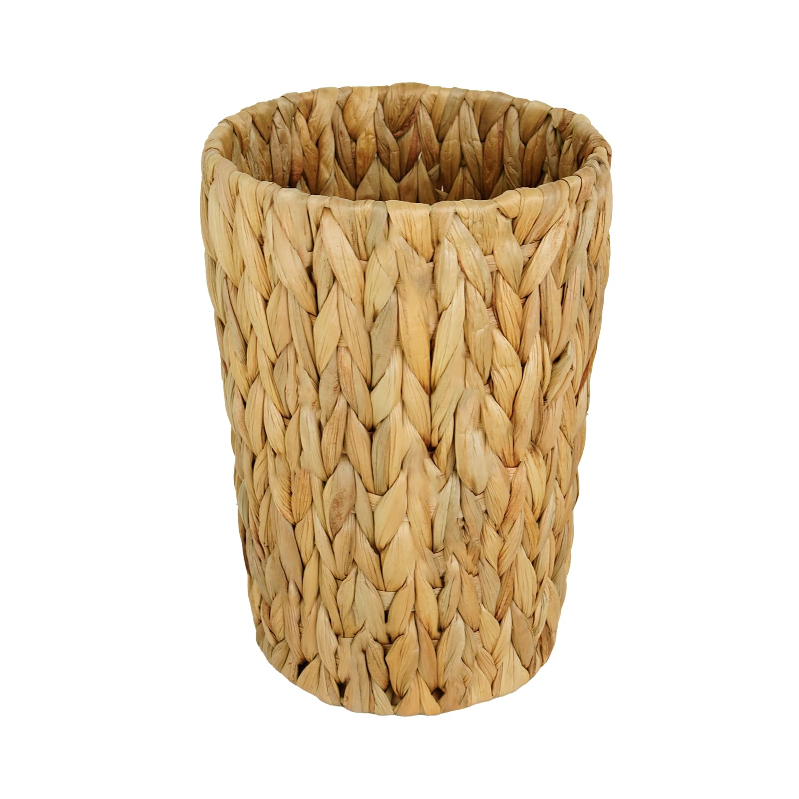 Fhuopoer Small Trash Can Wicker, Bathroom Wicker Trash Can, Water Hyacinth Waste Basket for Bathroom, Boho Rattan Waste Basket for Bedroom, Home