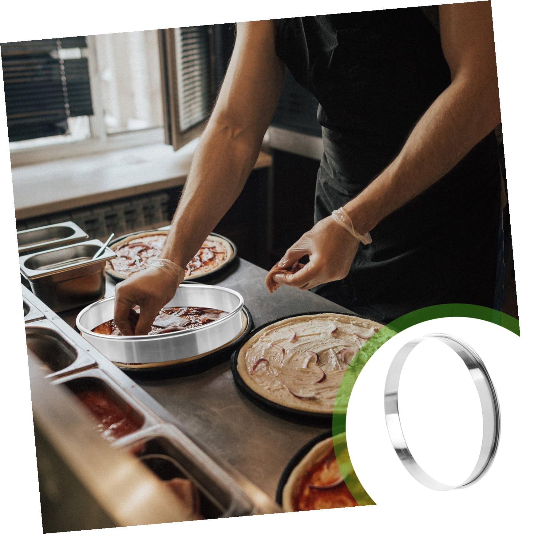 OSALADI 4stücke Edelstahl Pizza Saucing Backzubehör Für Pizzaböden Zum Verhindern Von Verschüttungen Für Einfaches Befüllen Mit Belägen Wie Gemüse Und Käse