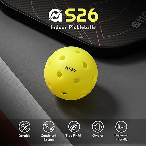 Miniatura 3 de A11N Sports S26 Pickleball para interiores, rebote consistente, fácil de controlar y aplicación duradera, aprobada por USAPA, ideal para todas las
