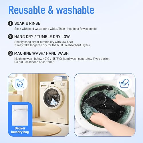 Miniatura 5 de Carer - Ropa interior para incontinencia para hombre, lavable, 5.1 fl oz, absorbente, a prueba de fugas, para hombre, con bragueta frontal,