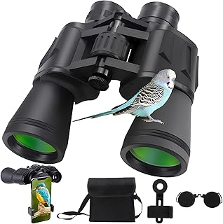 20x50 HD Binoculars for Adults High Powered with Phone Adapter, Large View Binoculars with Clear Low Light Vision, Binocul...