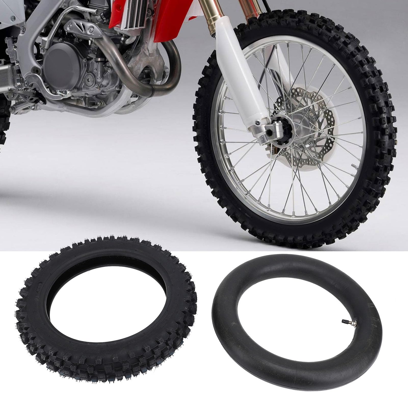 KIMISS Pneumatico per Moto Fuoristrada 3.00-12 e Kit Camera d'aria 90/100-12 per Mini Moto Cross - Aderenza e compatibilità Migliorate per le Avventure di Motocross