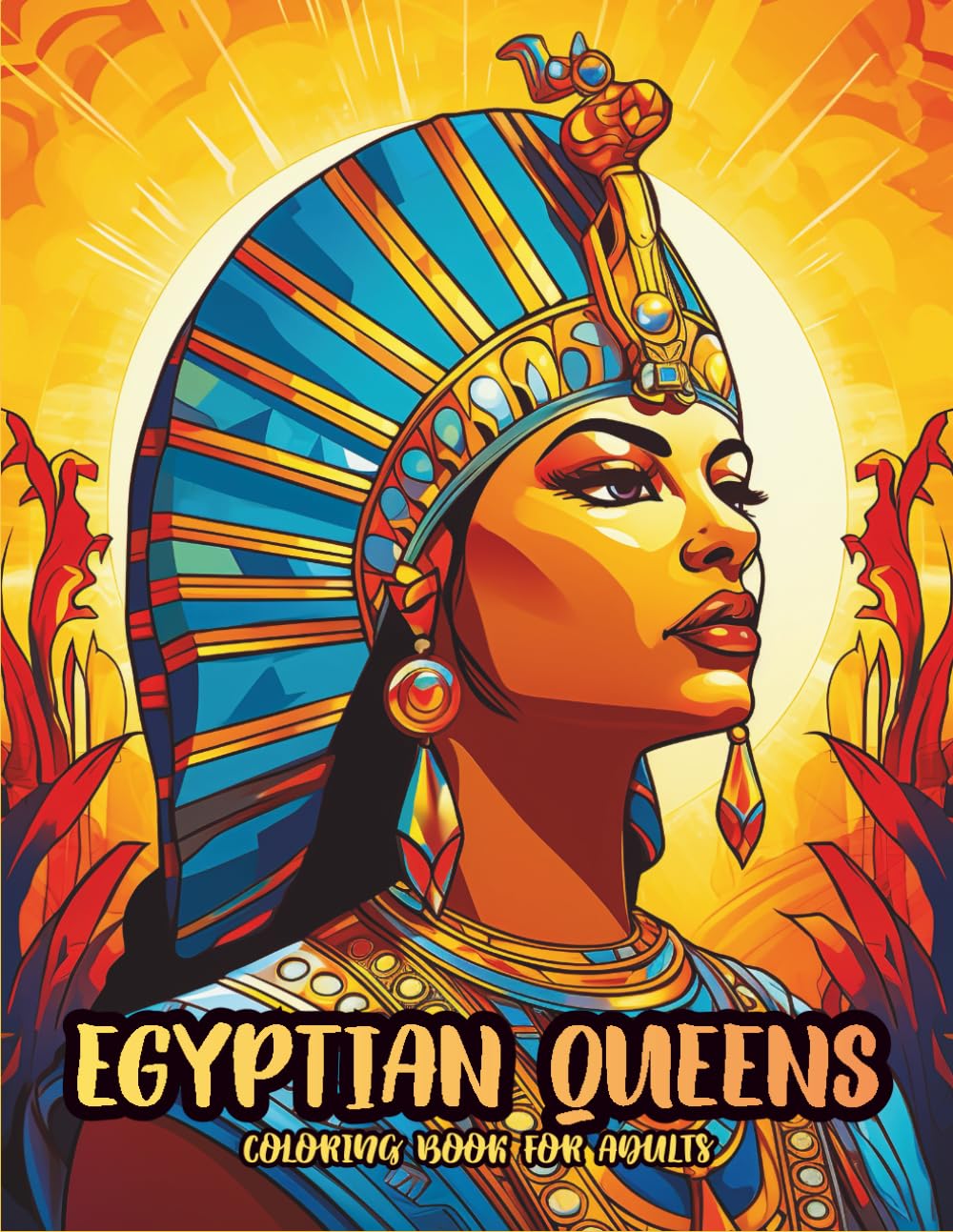 EGYPTIAN QUEENS Coloring Book for Adults: Portraits of Powerful Pharaoh Women, Intricate Headdresses, Ancient Egyptian Jewelry & Royal Goddess ... (SACRED FEMININE COLORING SERIES)
