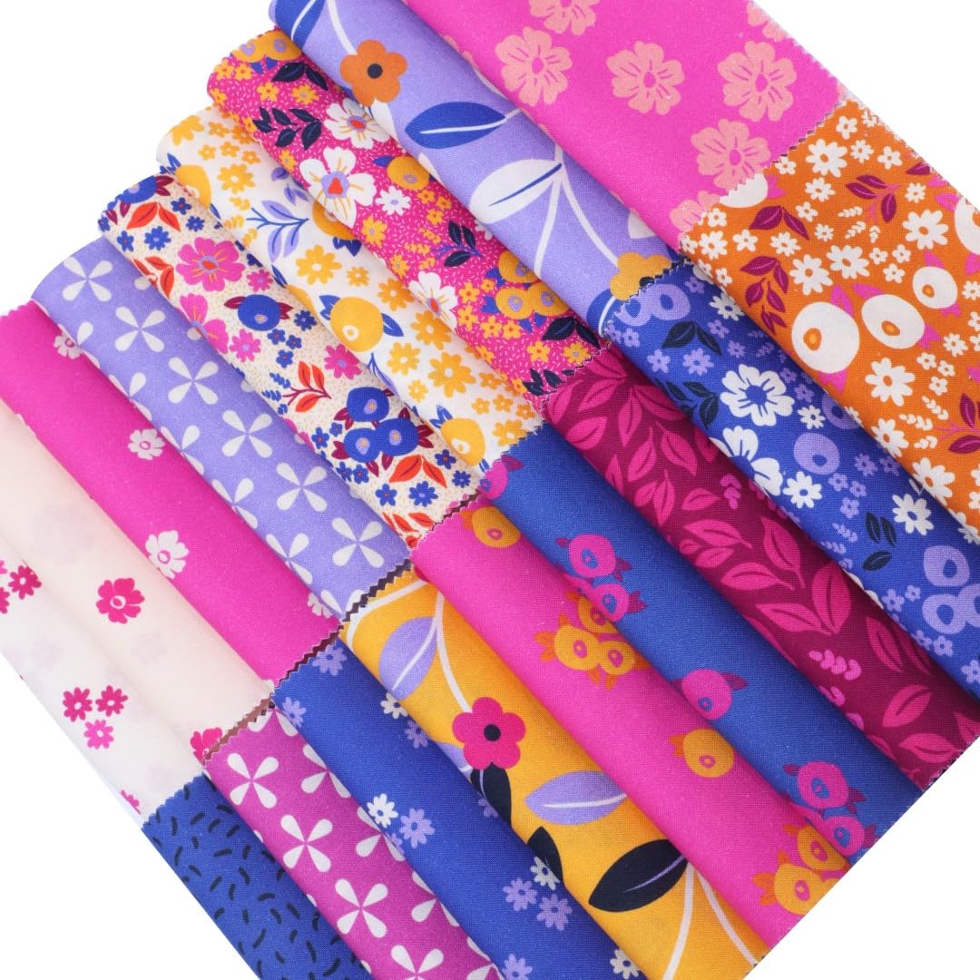 Craftsfabrics Multi-Color Alternate Lines Charm Pack – 40Pcs 5” Squares | Quilting, Patchwork, Sewing & Diy Fabric (100% Cotton, 150Gsm)