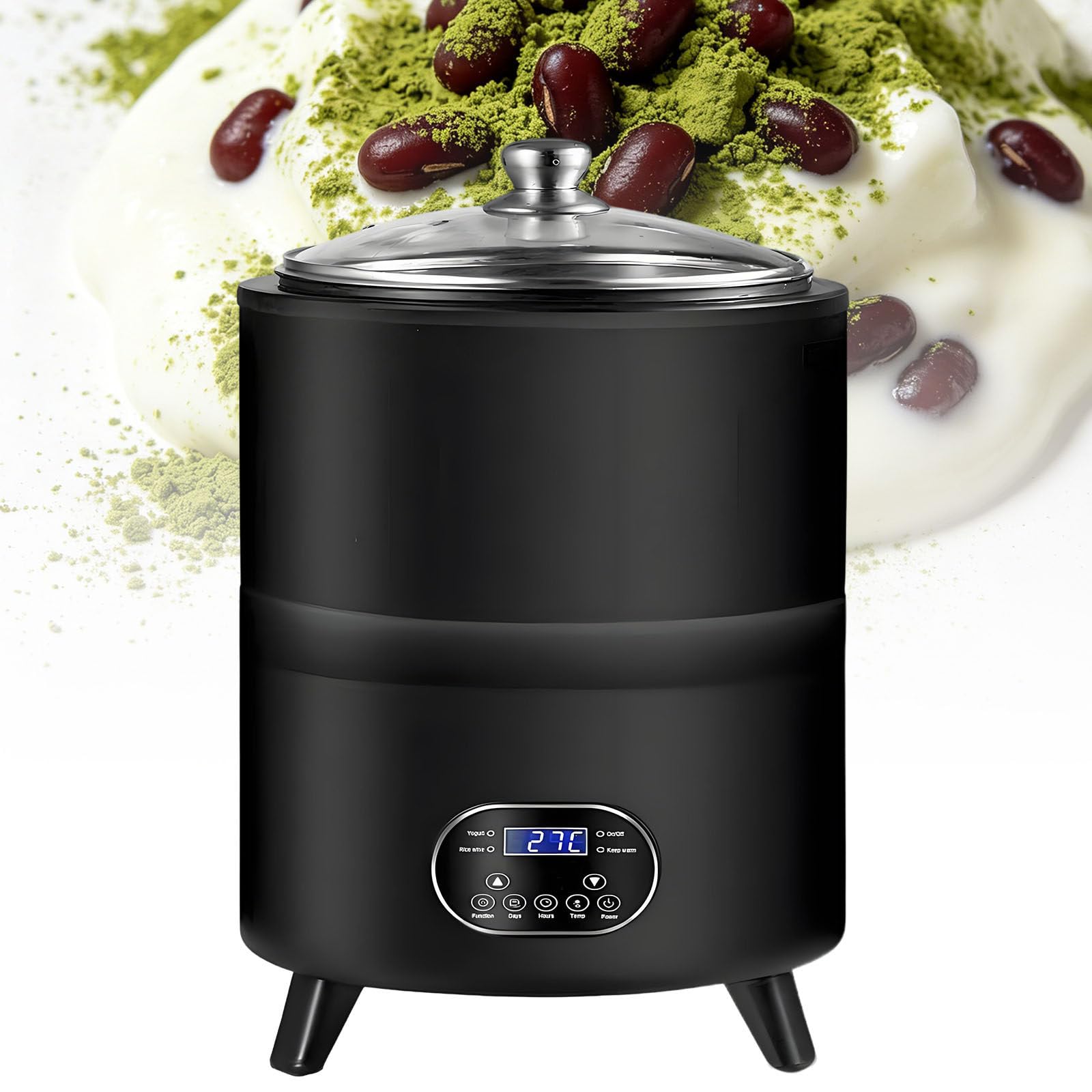 Ymnogjie Commercial Yogurt Maker,Automatic Yogurt Fermentation Machine with Time and Temperature Control,Black Garlic Fermentation Machine for Fruit Vinegar,Yogurt 8L-Black