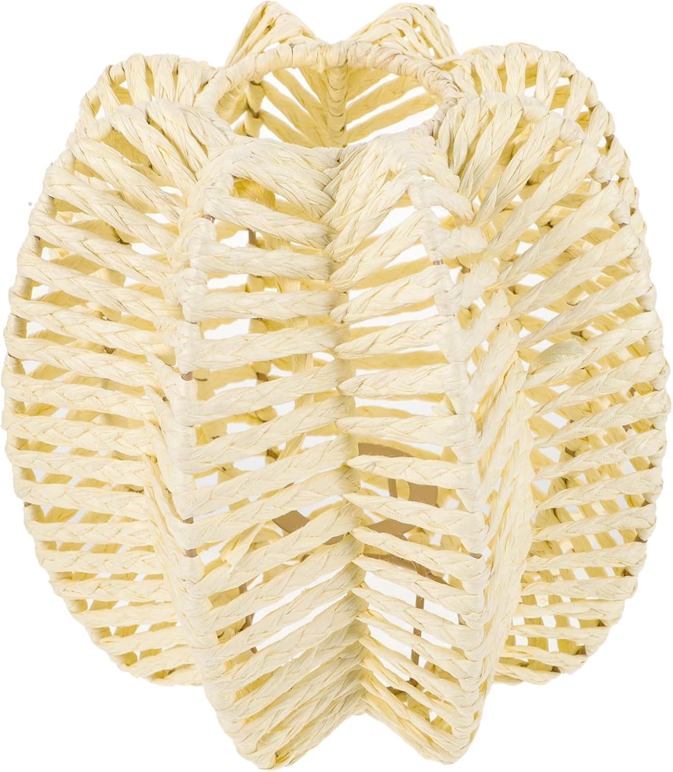 DOITOOL Imitation Rattan Woven Lampshade for Hanging Light Rustic Pendant Light Cover for Home and Restaurant Decor Lightweight and Easy to Install Chandelier Shade