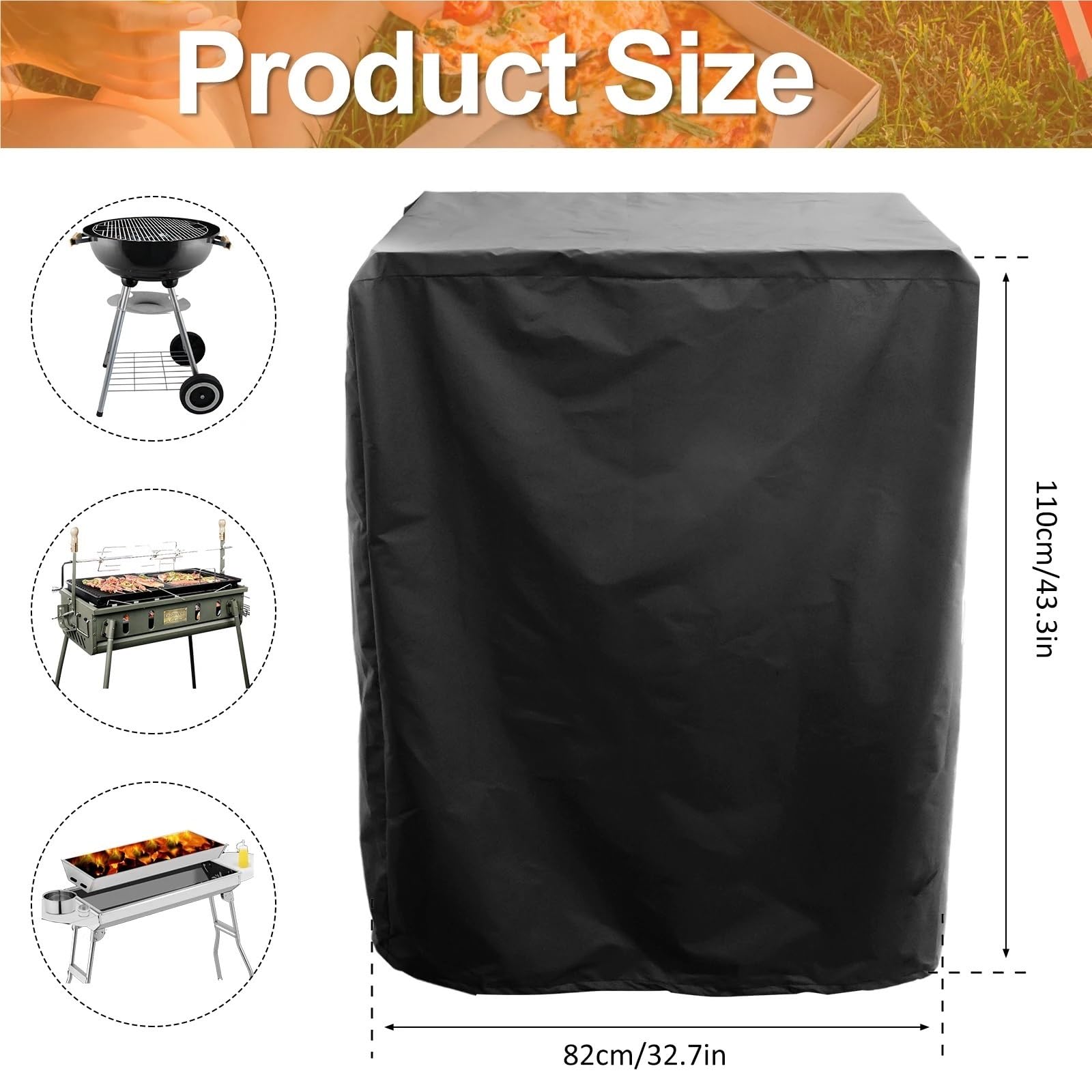 Fundas para Barbacoa Cubierta for Parrilla de Tela Oxford 210D, Cubierta for Barbacoa Impermeable con cordón a Prueba de Viento, Cubierta for Barbacoa portátil Resistente