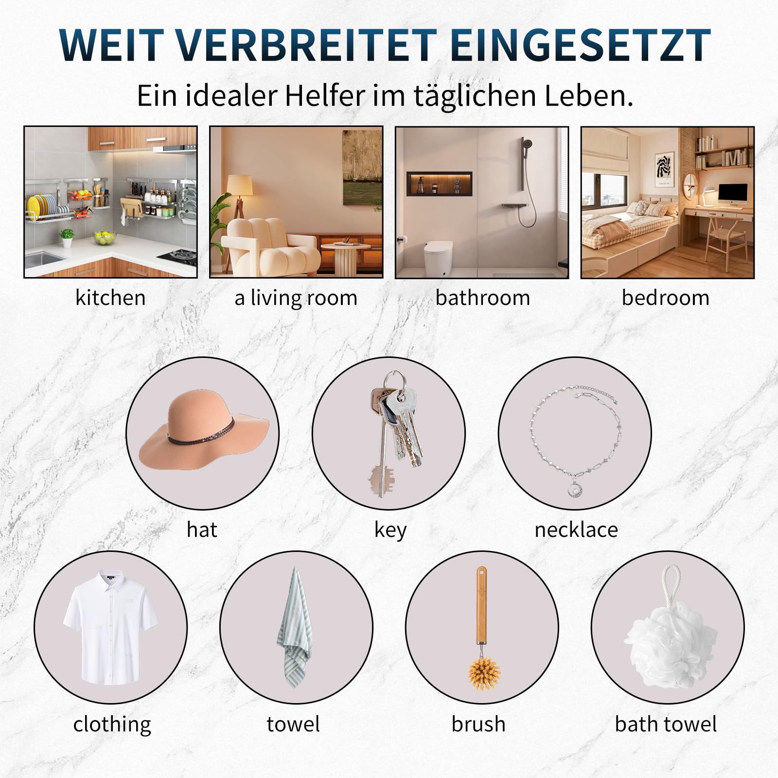 Pz Ganci Adesivi Trasparenti Impermeabili, Ganci Adesivi Muro senza Bucare, Gancio Adesivo Forte Trasparente, Gancio Autoadesivo per Bagno Cucina Soggiorno Asciugamani Vestiti (12)
