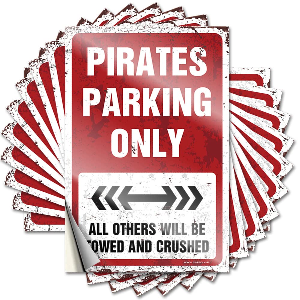 Pirates Parking Only Home Entrance Decor Positive - Decal Garage Waterproof Decal(8X12CM)