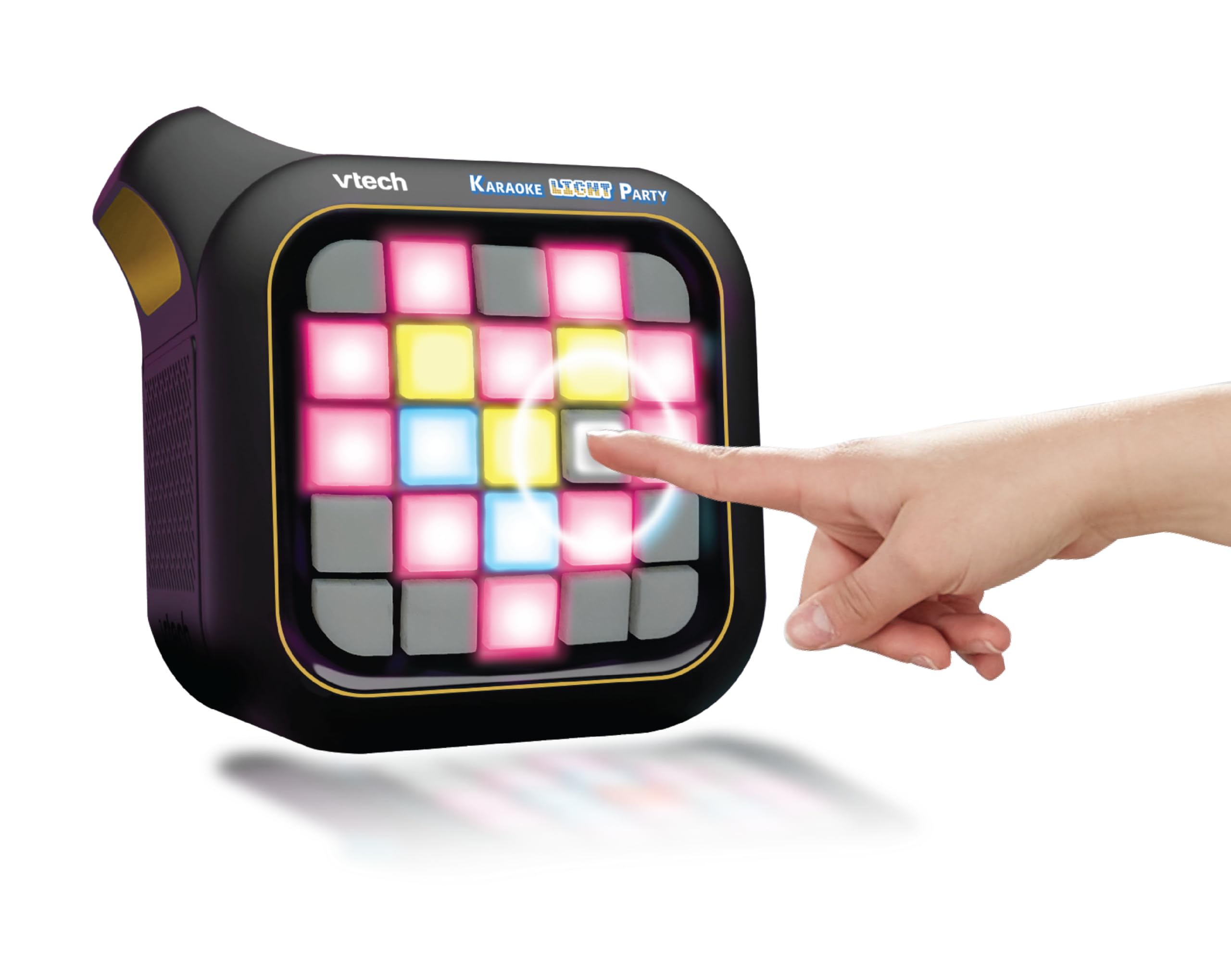 VTech Karaoke Light Party, micrófono Infantil para Karaoke con Altavoz, 2 micrófonos inalámbricos, conexión Bluetooth y Voz mágica, Efectos de Sonido, 25 Teclas para Pixel Art, Pilas Incluidas, 7+ | 2 micrófonos inalámbricos, Bluetooth, voz mágica, efecto