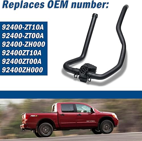 Miniatura 3 de Conjunto de válvula de control de tubo de manguera de entrada de unidad de calefacción compatible con Nissan Titan 56L 2006-2015 reemplaza