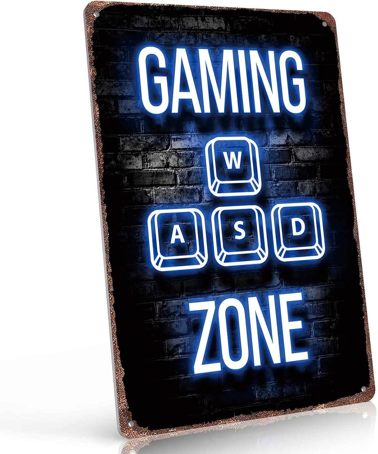 Gaming Zone W A S D X Inch Aluminum Metal Sign For Game Room Decor Gamer Home Wall Decoration E Sports