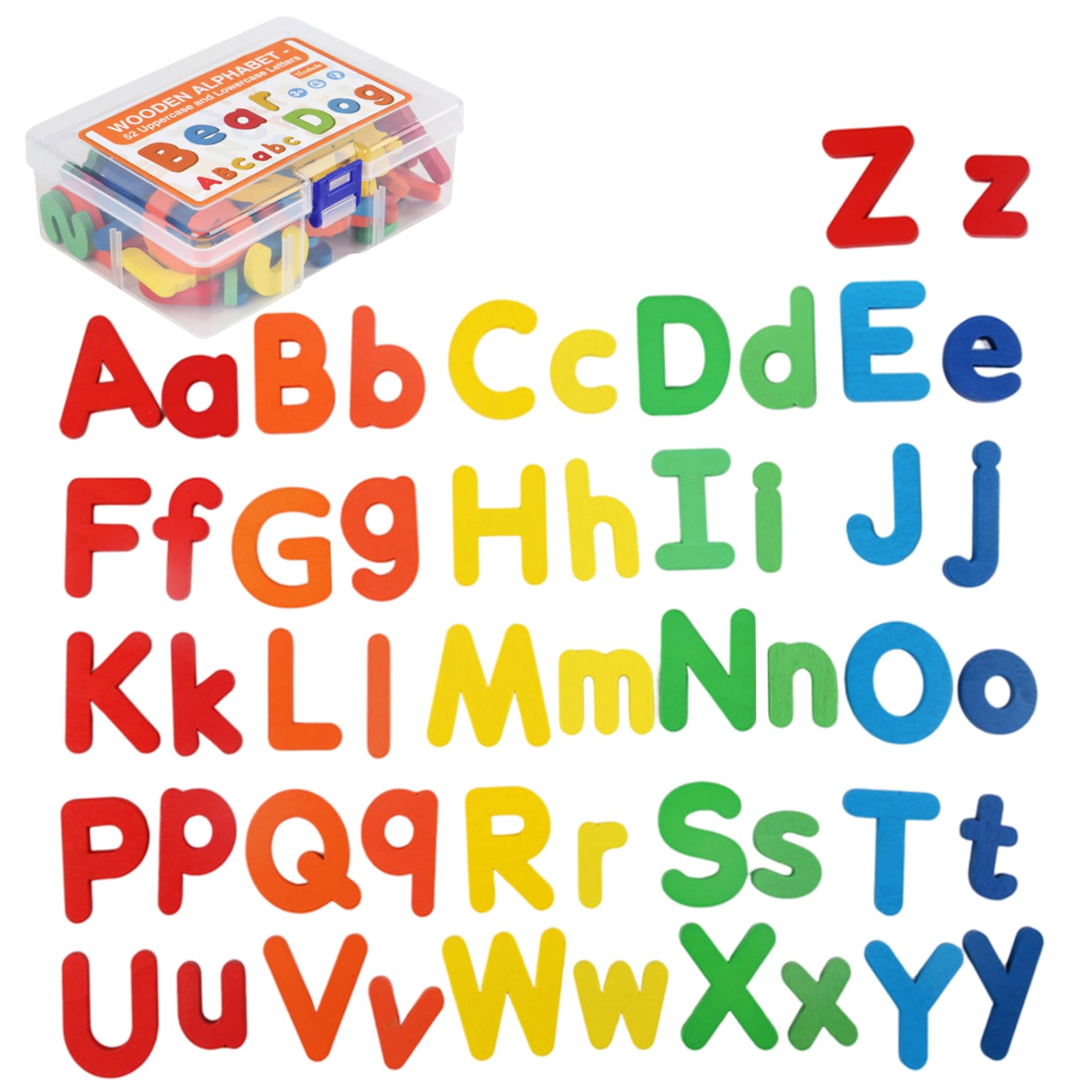 Letras de madera abecedario infantil con caja organizadora 7