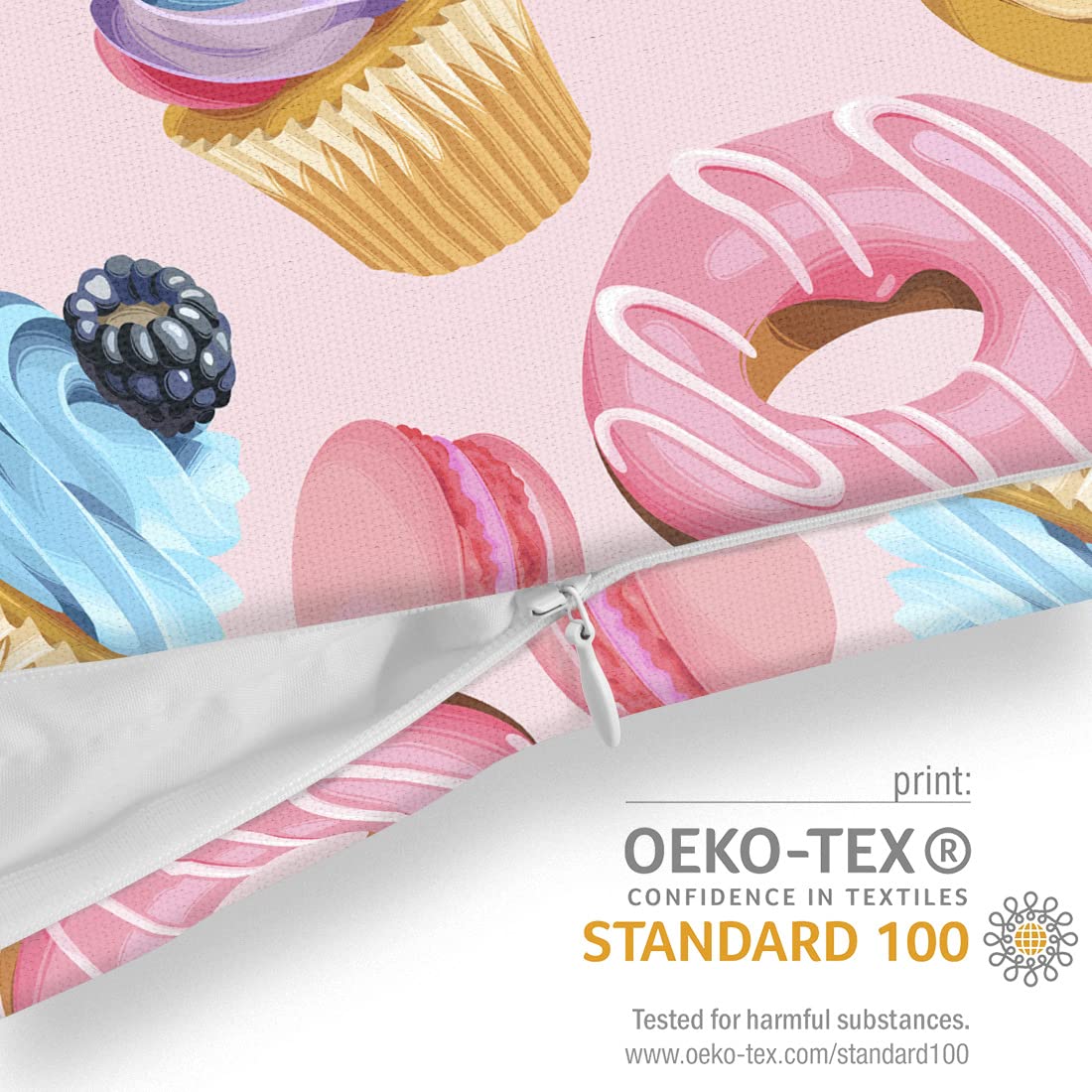 VOID Doughnuts Party Donuts poszewka na poduszkę, poszewka na poduszkę, poduszka na sofę, poduszka dekoracyjna, poduszka dekoracyjna, wymiary: 60 x 60 cm