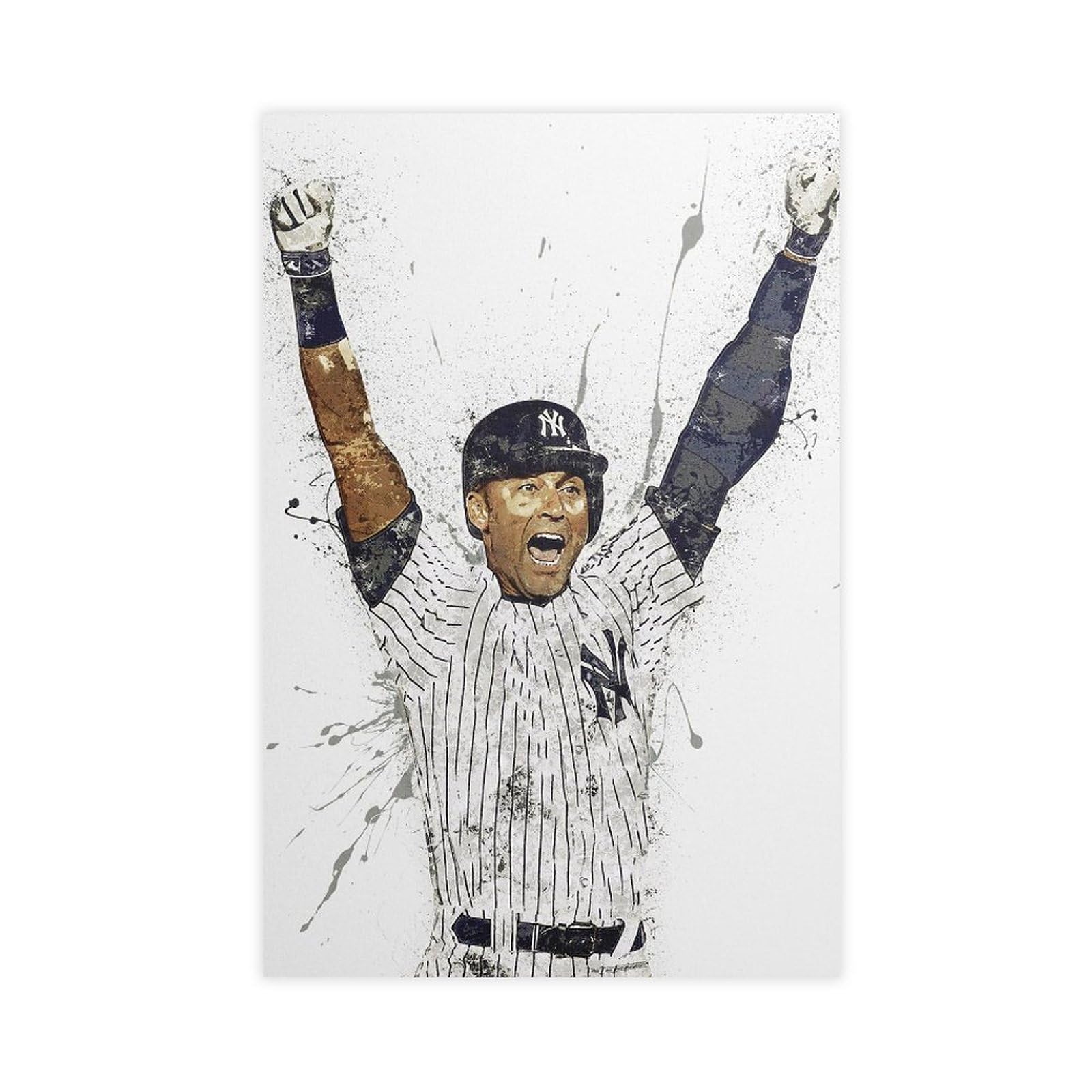 BIVVI Derek Jeter Canvas Poster Wall Art Decor Print Picture Paintings for Living Room Bedroom Decoration Unframe: Unframe:12x18inch(30x45cm)