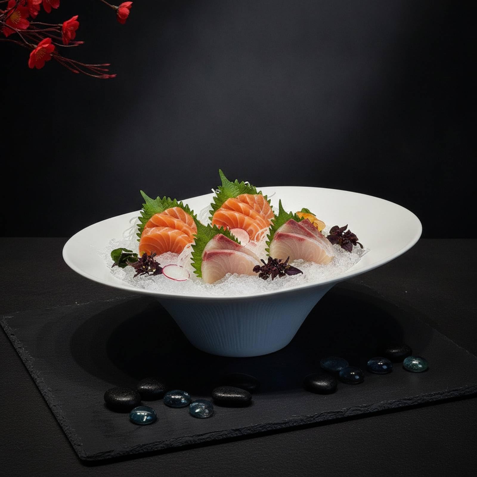 Gralara Grand Plat Service, Blanc, Assiette Ovale À Sashimi