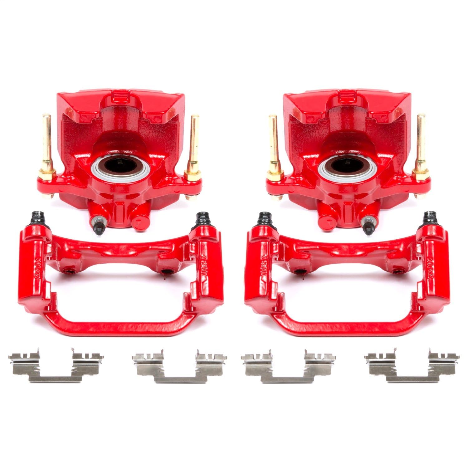 PowerStop Rear Red Powder Coated Brake Caliper Pair for Cadillac Escalade 2007-20 |Escalade ESV 2007-20 |Escalade EXT 2007-13 |Chevrolet Avalanche 2007-13 - High-Temp Brake Caliper Upgrade, S5030