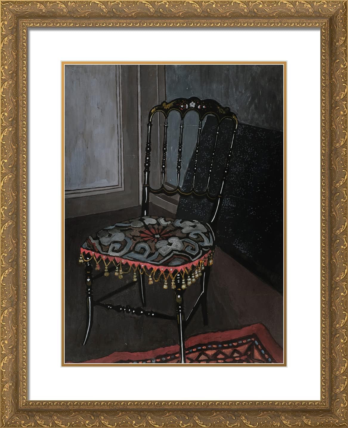 ArtDirect Spilliaert, Leon 20x24 Gold Ornate Framed Art Print with Double Matting Titled: Little Artist Chair