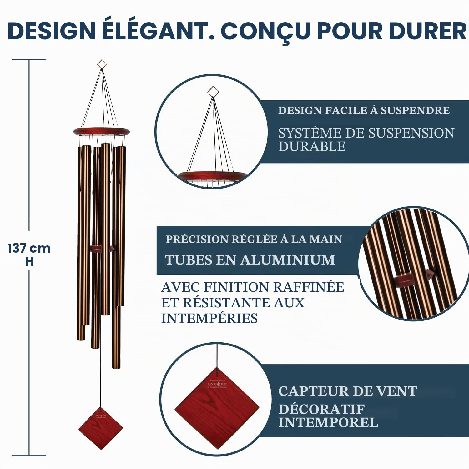 Woodstock Chimes Encore Chimes of Neptune Carillon éolien Couleur Bronze