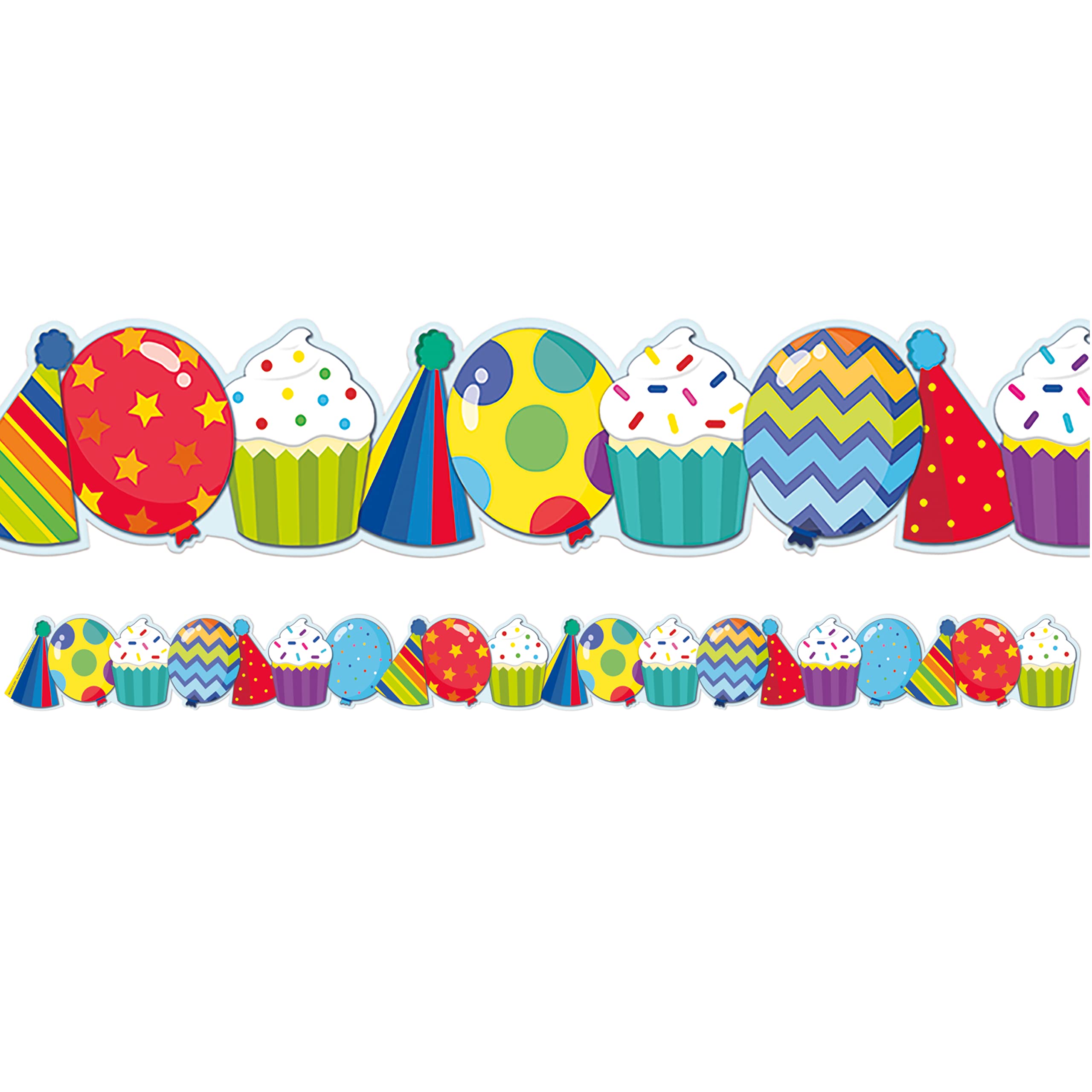 Photo 1 of Eureka Celebrate Extra Wide Decorative Classroom and Bulletin Board Trim for Teachers, 3.25" Wide, 12 Strips for 37 Total Feet